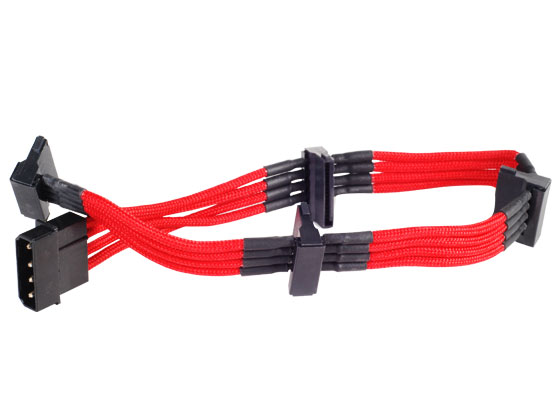 Silverstone PP07-BTSR 4 Pin to 4 SATA - 320mm Red (SST-PP07-BTSR)