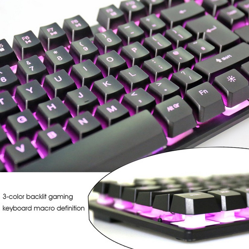 RII RK100 Mechnical Feeling USB Keyboard 104 Key 3 Color Led (RK100)