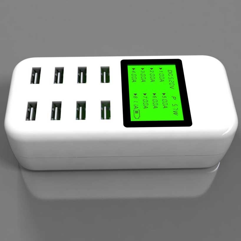 Simplecom 8 Port Smart USB AC Charger w LCD Display (CU880)