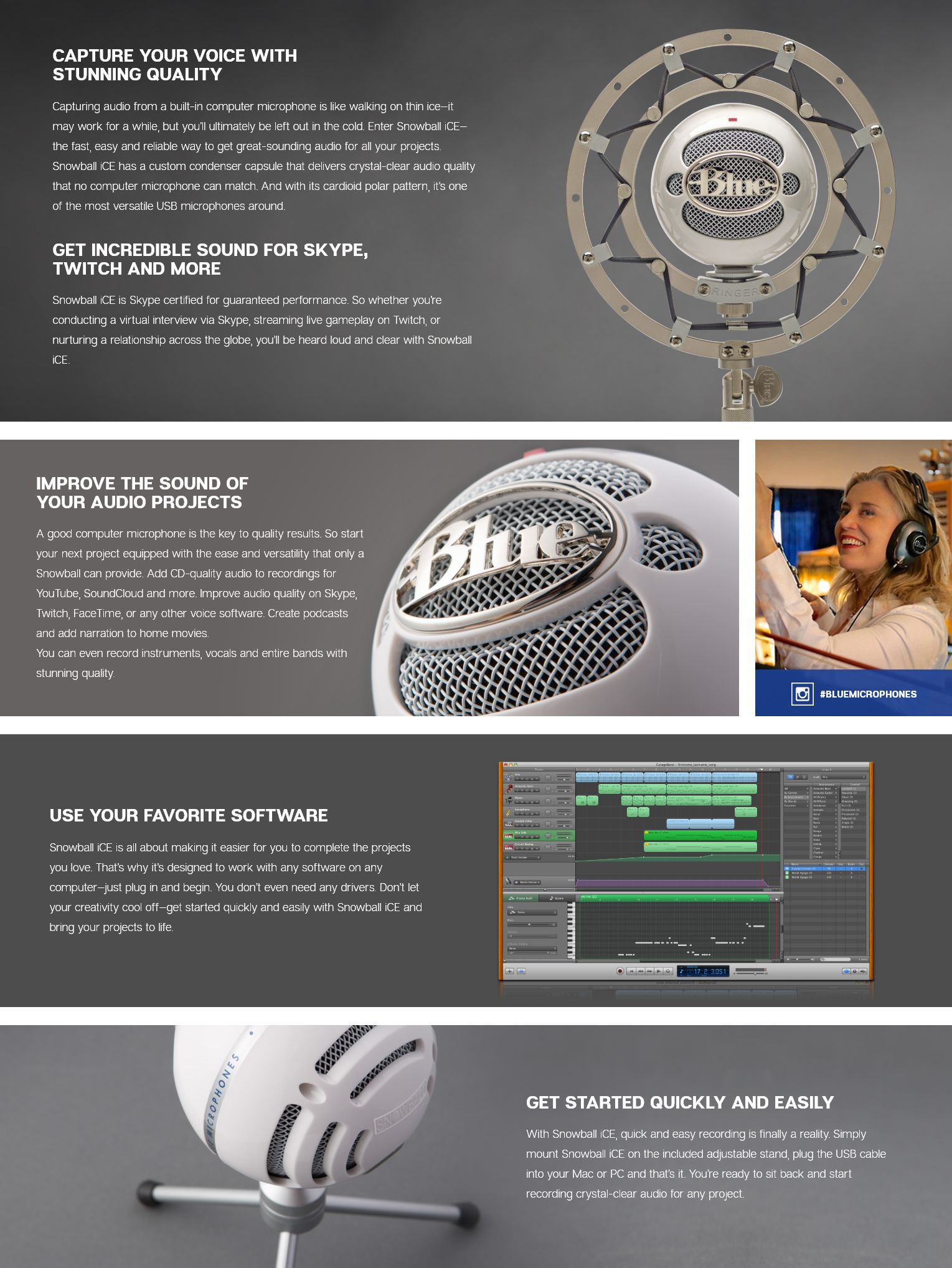 Blue Microphones Snowball ICE USB Microphone White - msy.com.au