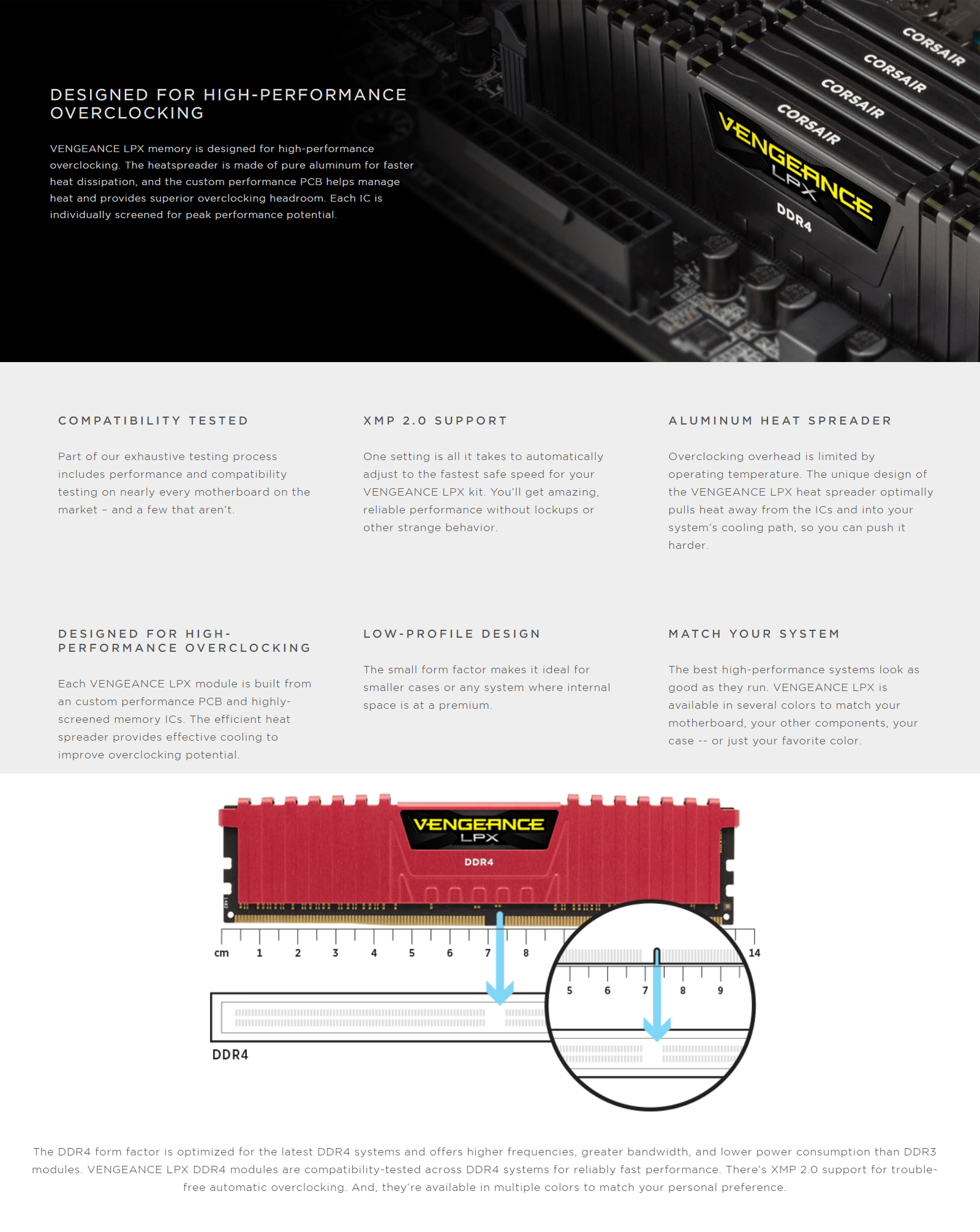 Corsair engeance LPX 8GB (2x4GB) C16 2666MHz DDR4 DRAM - Black