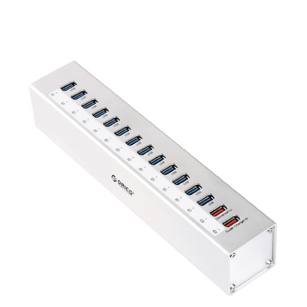 Orico Silver Aluminium 13 Port Powered USB3 Hub With Dual USB Charge Ports