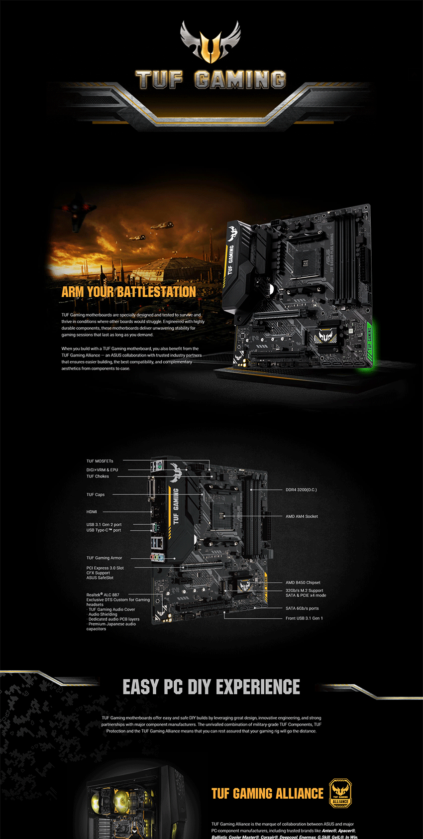 Asus TUF B450M-PLUS Gaming AM4 mATX Motherboard (TUF B450M-PLUS GAMING)