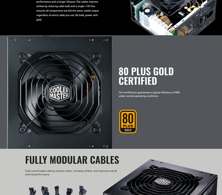 Cooler Master MWE Gold 550W 80 Plus Gold Modular Power Supply (MPY-5501-AFAAG-AU)
