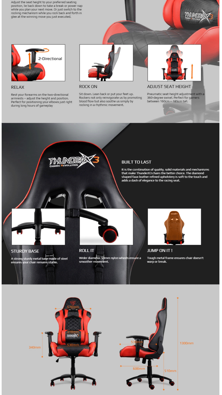 ThunderX3 TGC12 Series Gaming Chair Black/Orange