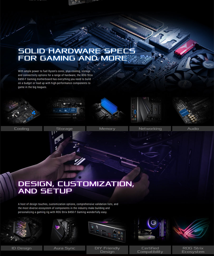 Asus ROG Strix B450-F Gaming AM4 ATX Motherboard (ROG-STRIX-B450-F-GAMING)