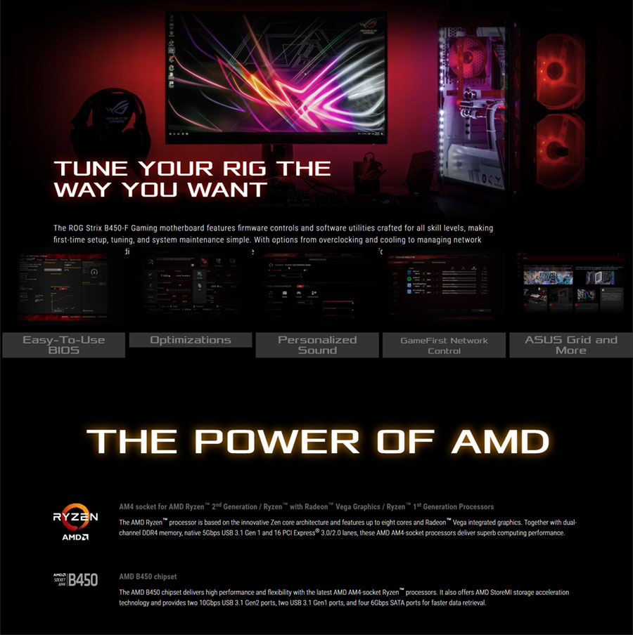 Asus ROG Strix B450-F Gaming AM4 ATX Motherboard (ROG-STRIX-B450-F-GAMING)