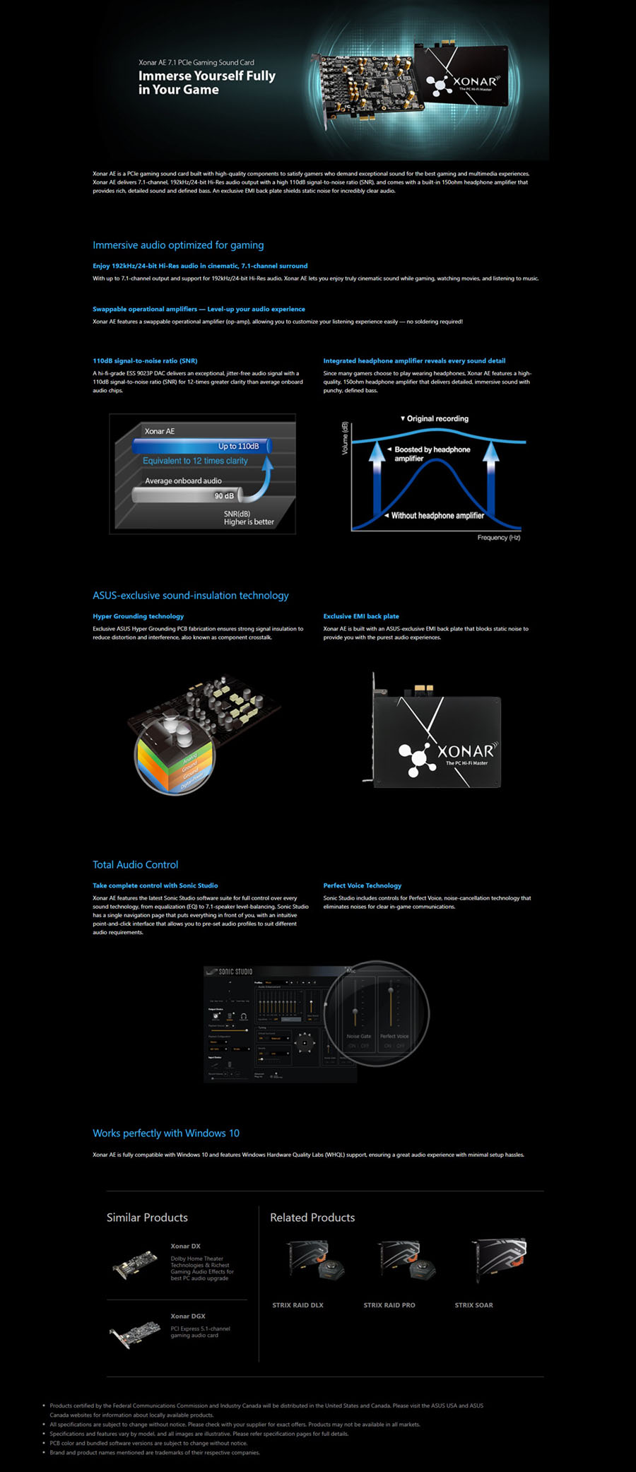 Asus Xonar AE 7.1 Channel PCIE Sound Card (XONAR-AE)