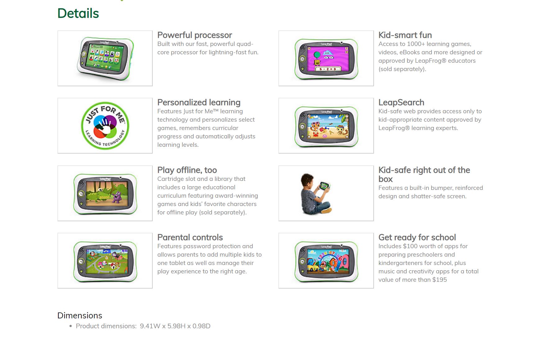 LeapFrog LeapPad Ultimate Get Ready for School Green
