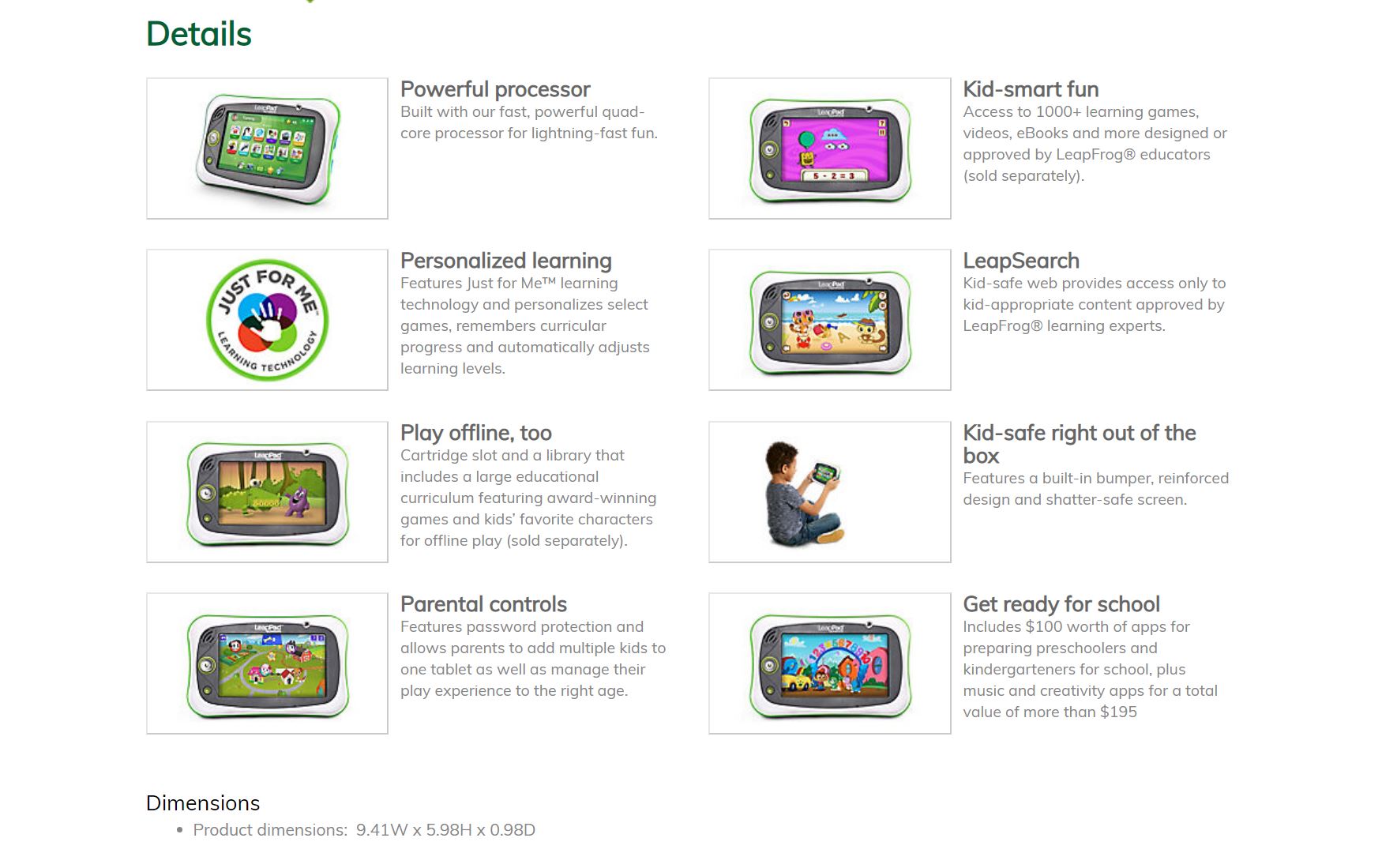 LeapFrog LeapPad Ultimate Get Ready for School Green