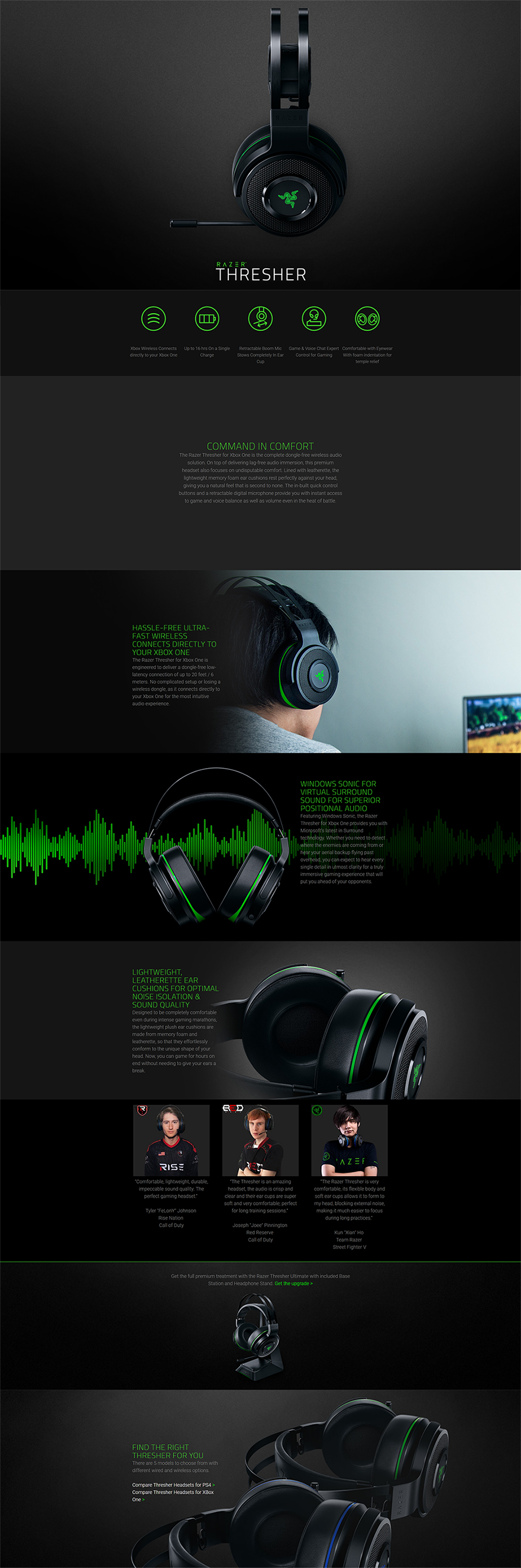 Razer Thresher Wireless Gaming Headset for Xbox One (RZ04-02240100-R3M1)