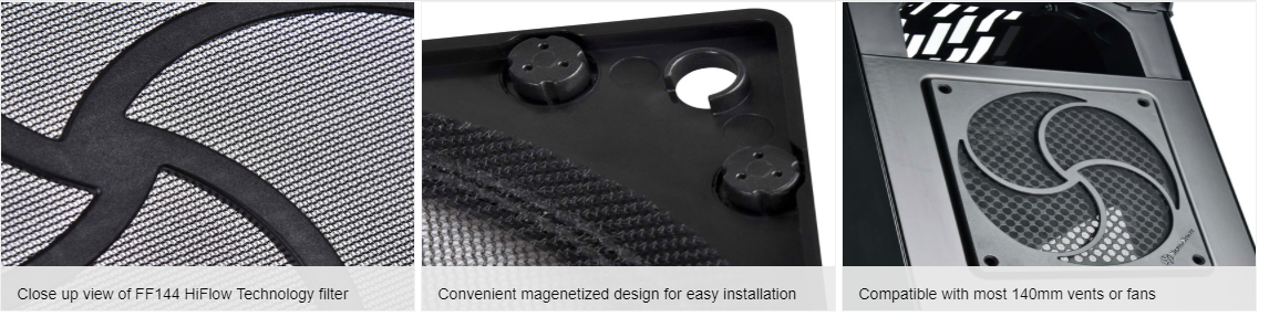 Silverstone FF144B 140mm Magnetic Dust Filter - Black (SST-FF144B)
