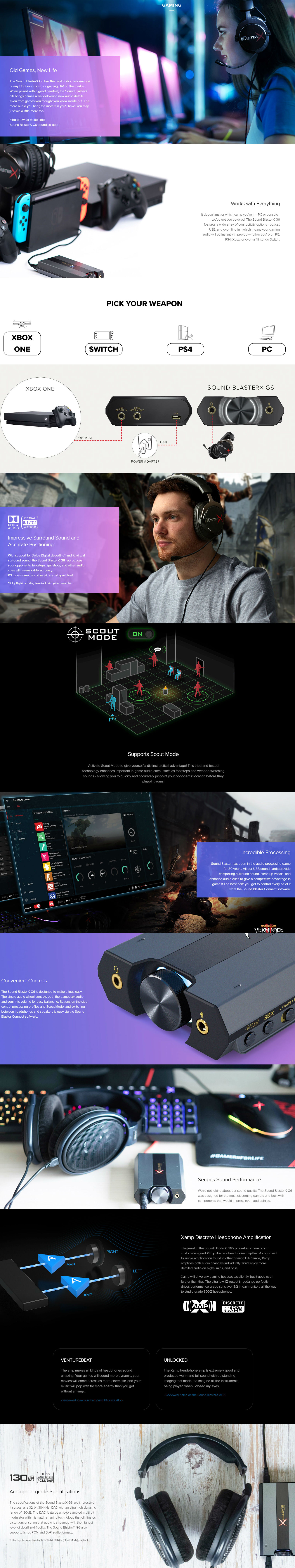 Creative Sound BlasterX G6 External Gaming Sound Card (70SB177000000)