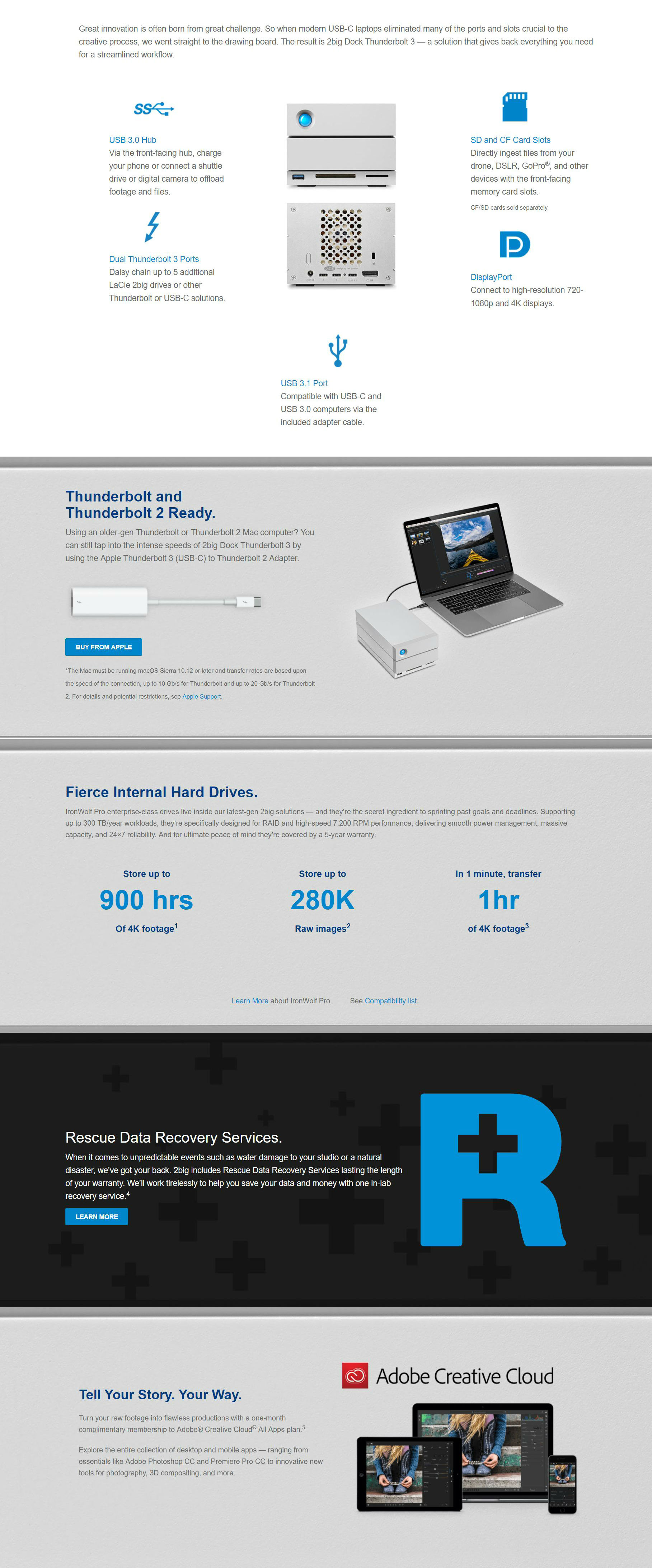 LaCie 28TB 2big Dock External Thunderbolt3 and USB3 Hard Drive