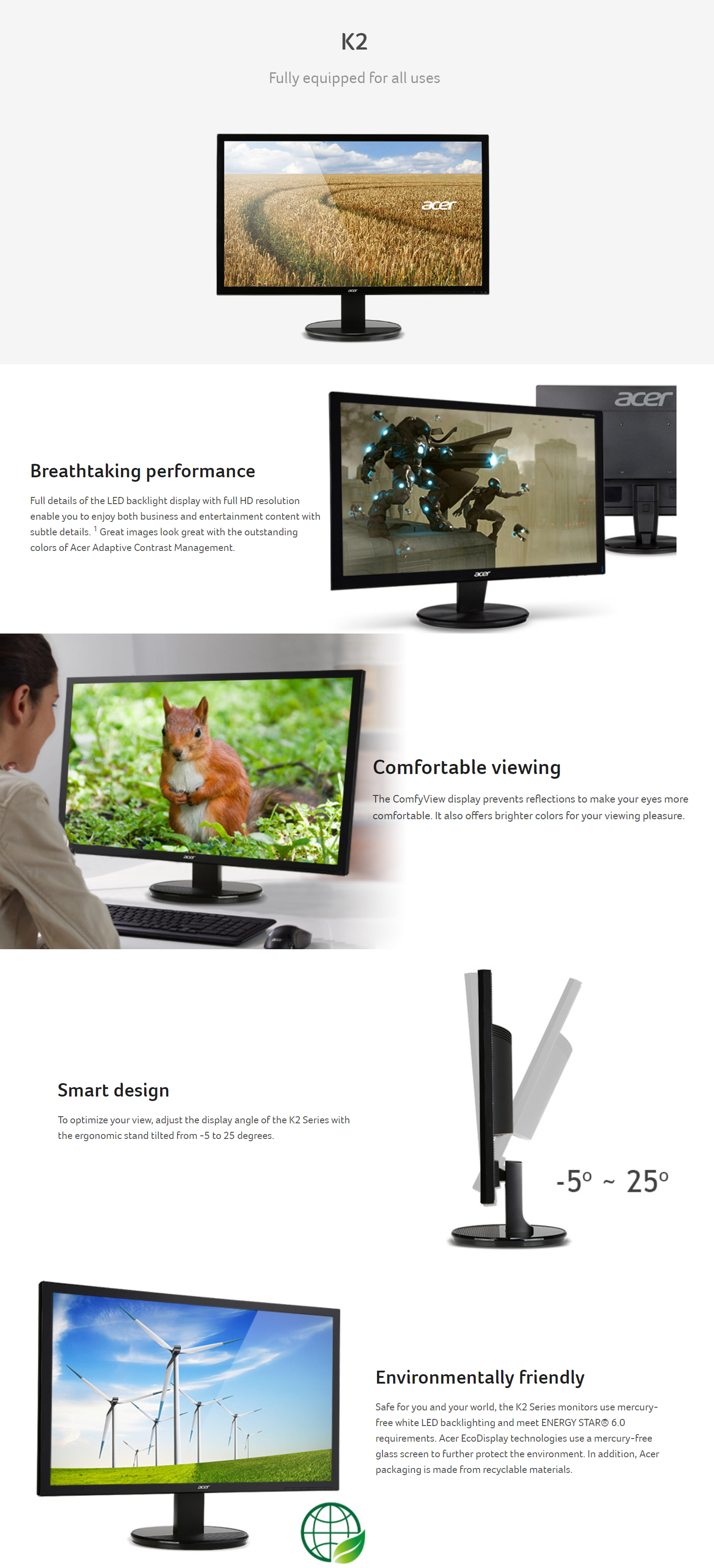 Acer 23.8in FHD VA Monitor (K242HYLB)