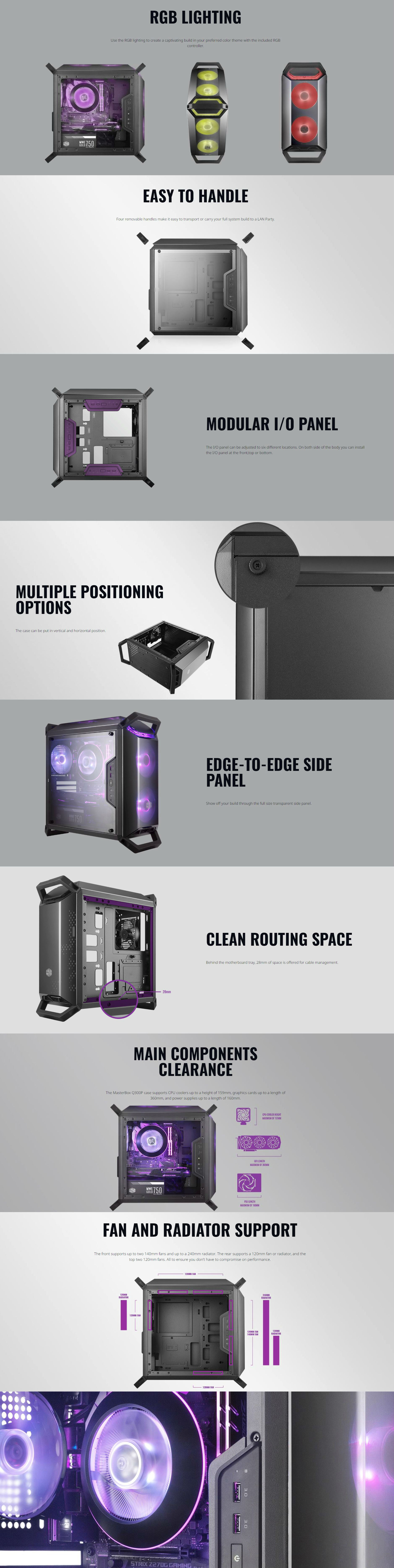 CoolerMaster MasterBox Q300P, mATX RGB Lighting Control (MCB-Q300P-KANN-S02)