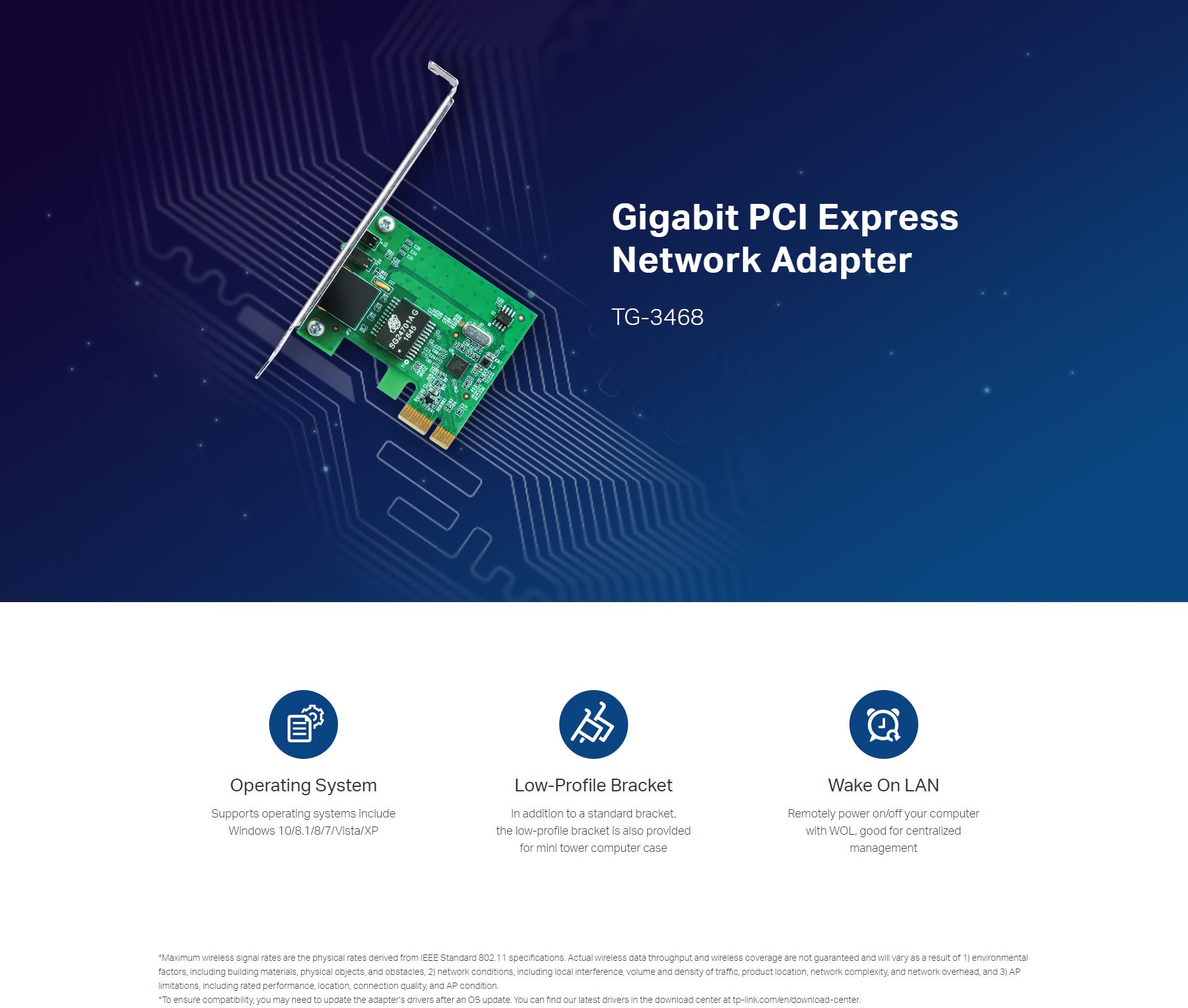 TP-LINK 32-bit Gigabit PCIe Network Adapter (TG-3468)