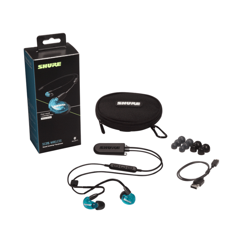 Shure SE215 Wireless Earphones - Blue (BT2 Cable)