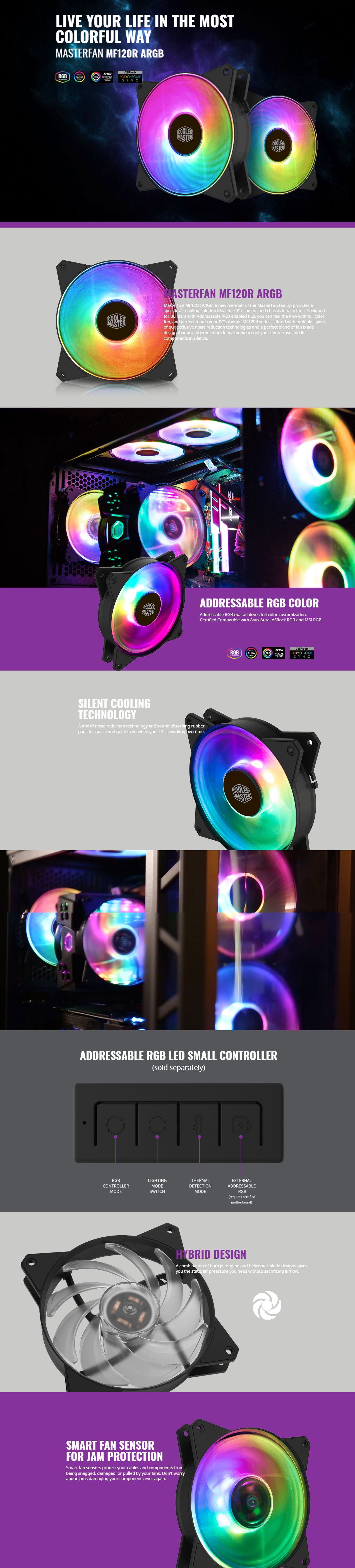 Cooler Master MasterFan 120mm MF120R Addressable RGB Fan