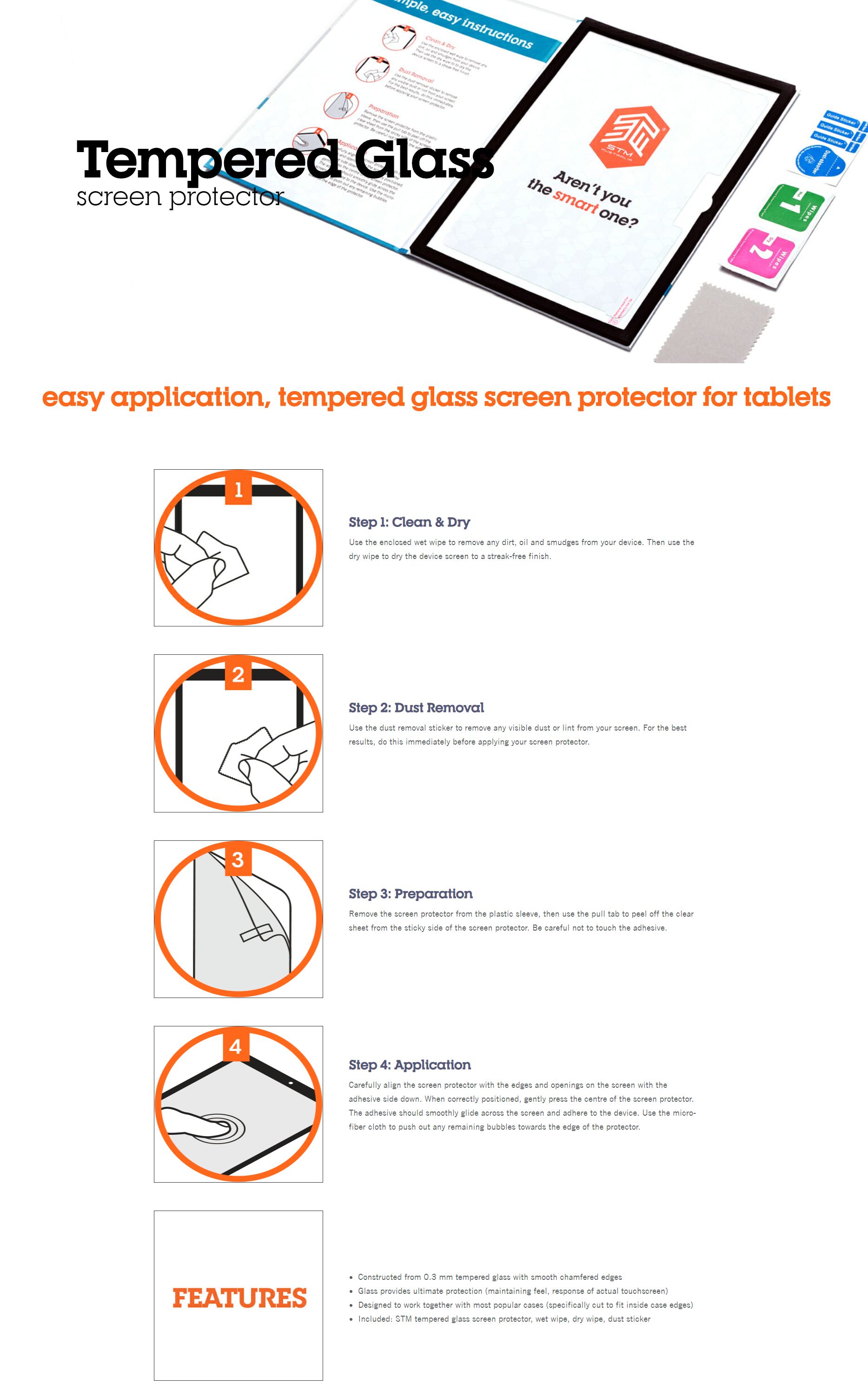 STM Glass Screen Protector iPad 2018 Clear