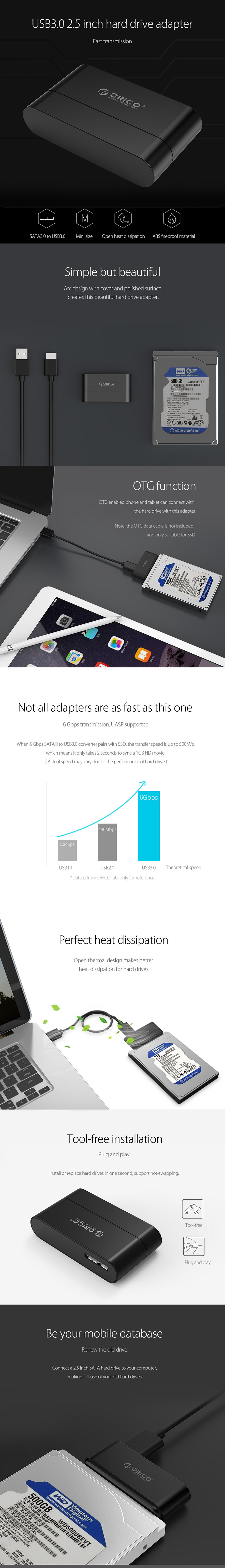 Orico USB3.0 to SATA 2.5in HDD/SDD Adapter