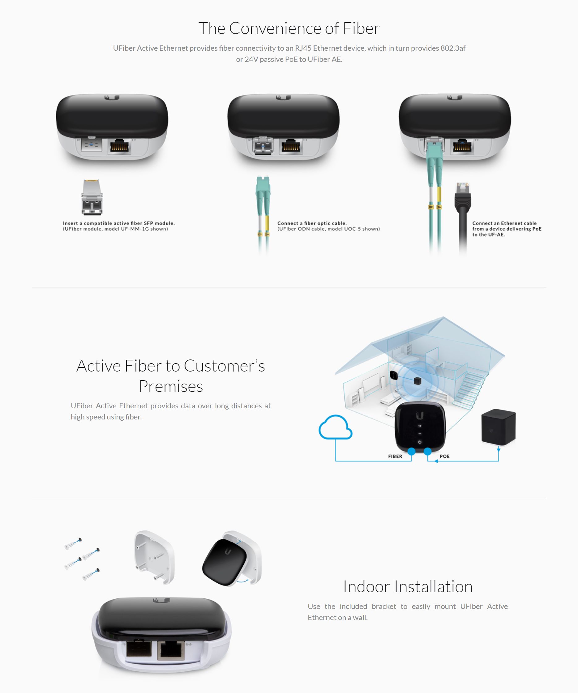 Ubiquiti UFiber Active Ethernet Fiber to Ethernet Converter (UF-AE)