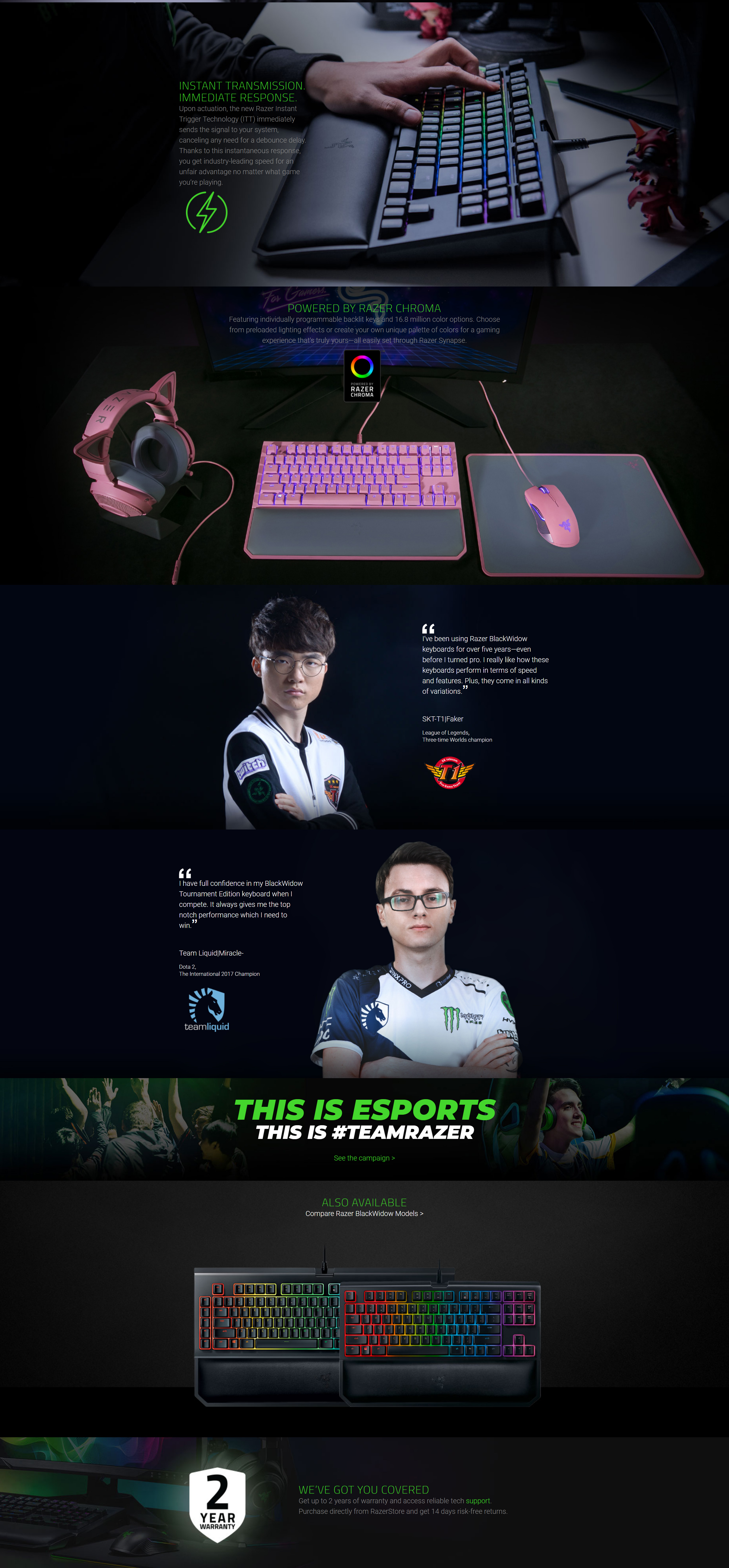 Razer BlackWidow Tournament Edition Chroma V2 Mechanical Gaming Keyboard - Green Switch (RZ03-02190100-R3M1)