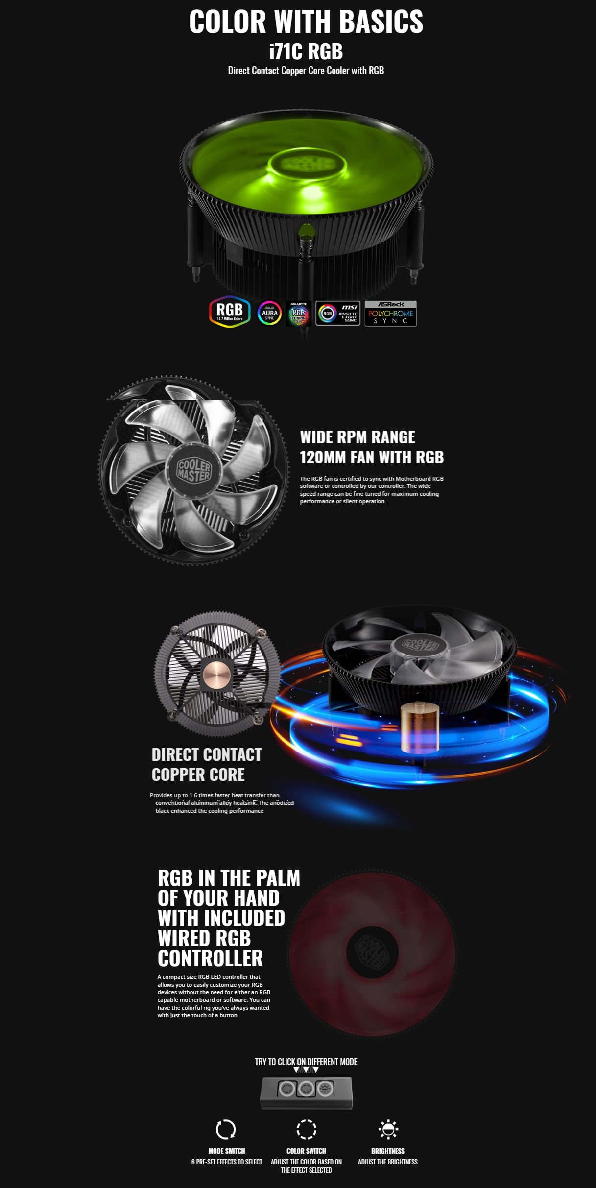 Cooler Master i71C RGB 120mm Intel CPU Cooler (RR-I71C-20PC-R1)