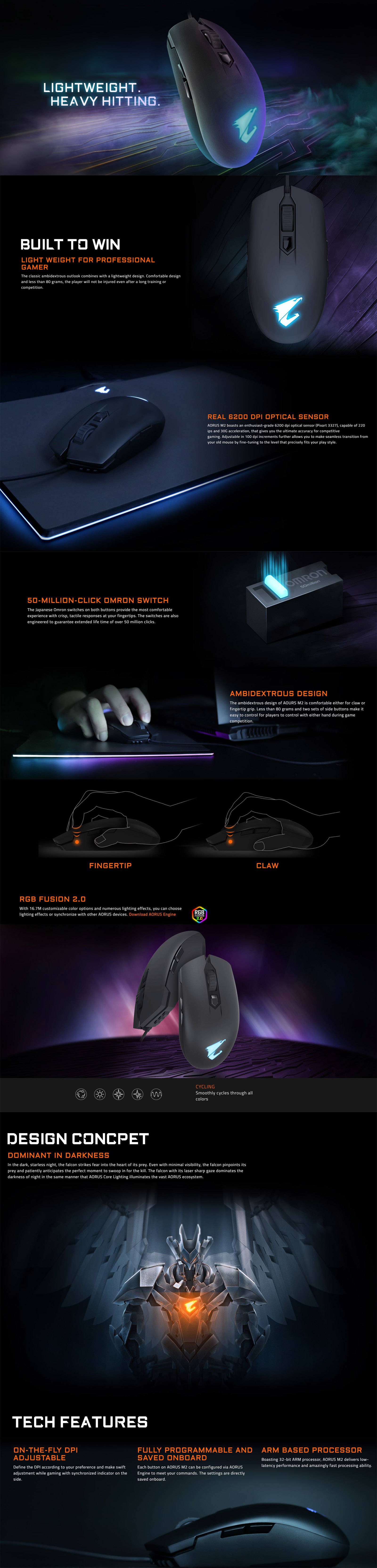 Gigabyte Aorus M2 Optical RGB Gaming Mouse (AORUS-M2)