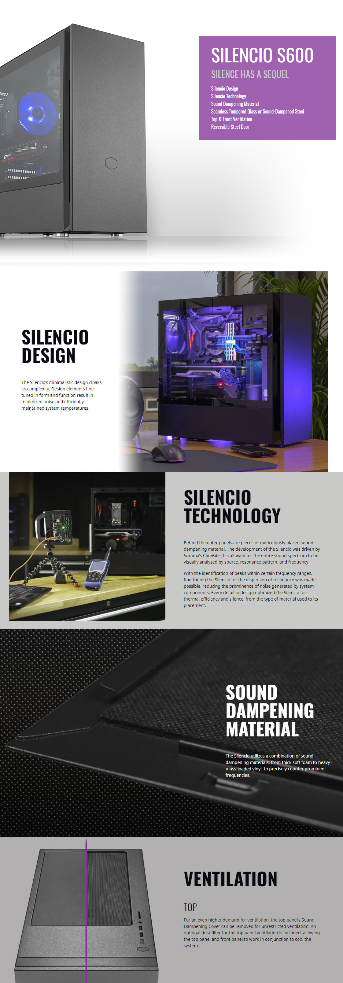 Cooler Master Silencio S600 Tempered Glass Silent Mid Tower ATX Case (MCS-S600-KG5N-S00)