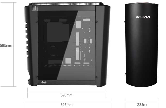 Inwin 915 Aluminium Full Tower Case Black Tinted Tempered Glass