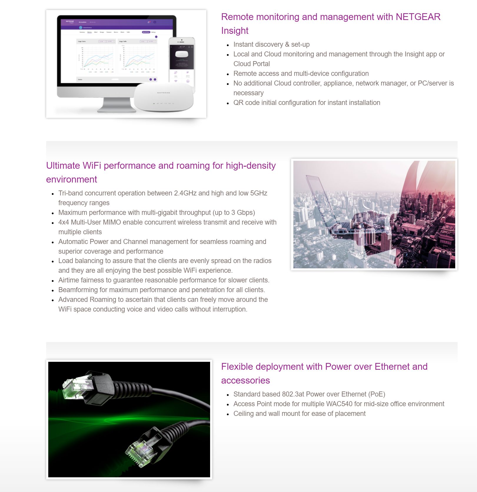 Netgear Insight Managed Smart Cloud Tri-band 4x4 Wireless Access Point (WAC540)