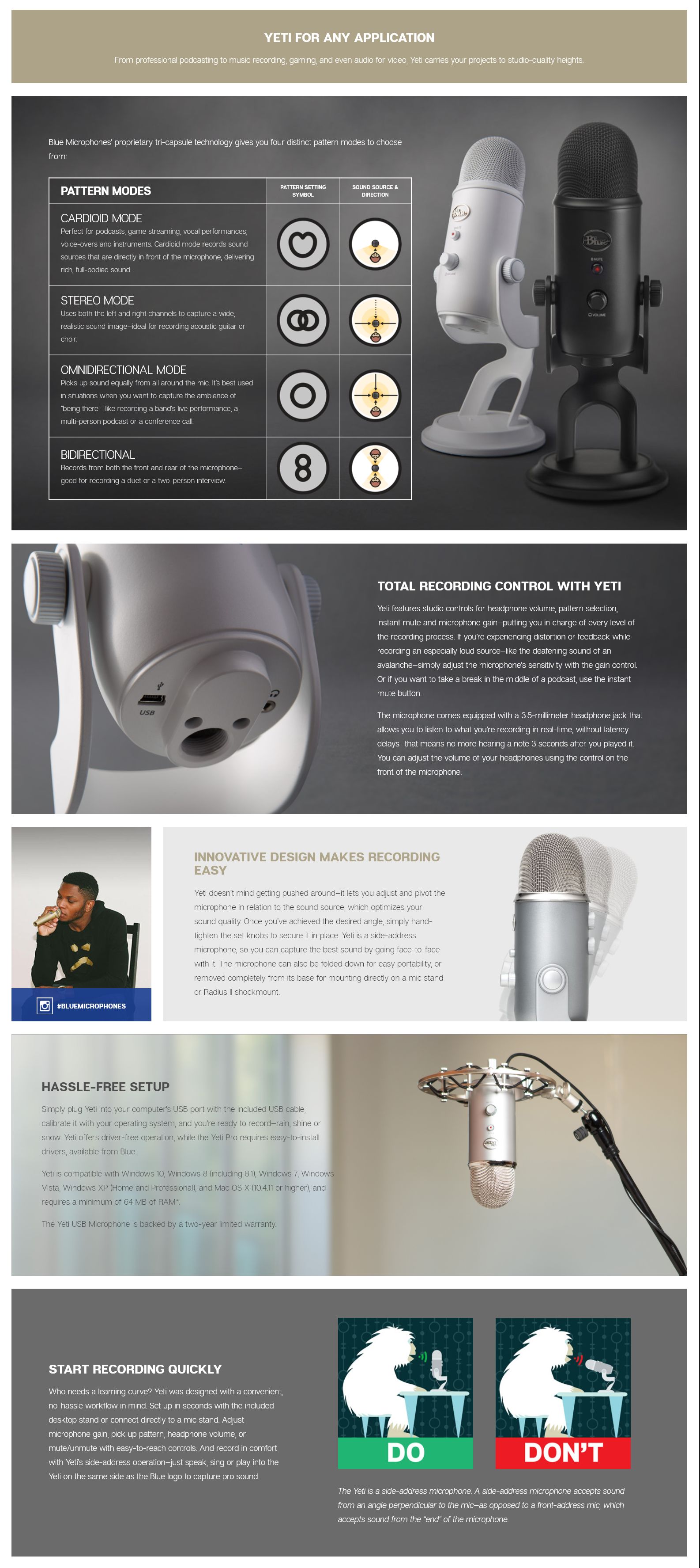 Blue Microphones Yeti 3-Capsule USB Microphone - Blackout
