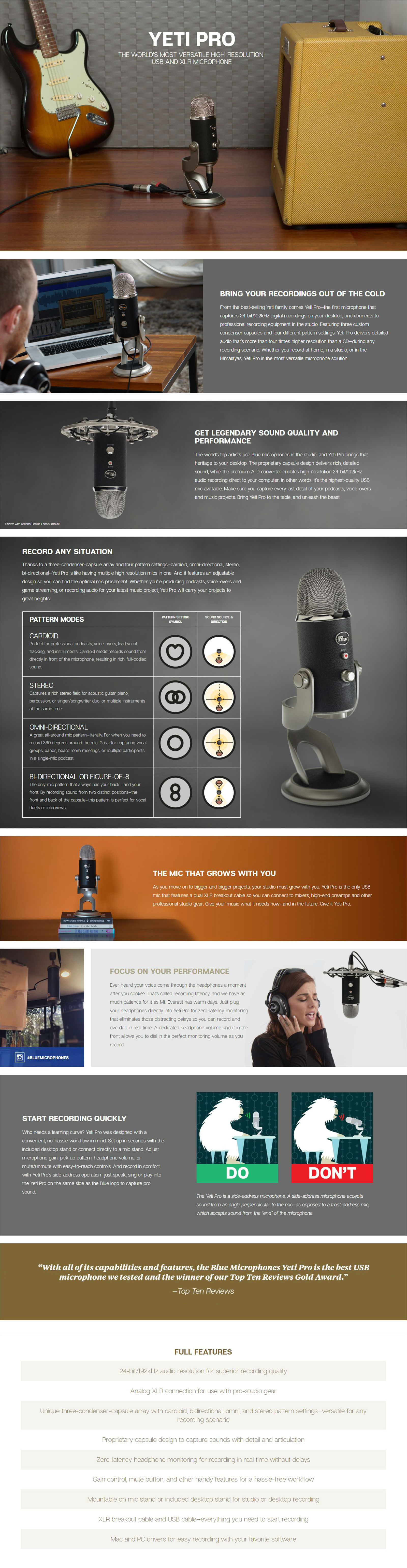 Blue Microphones Yeti Pro USB Microphone - Silver