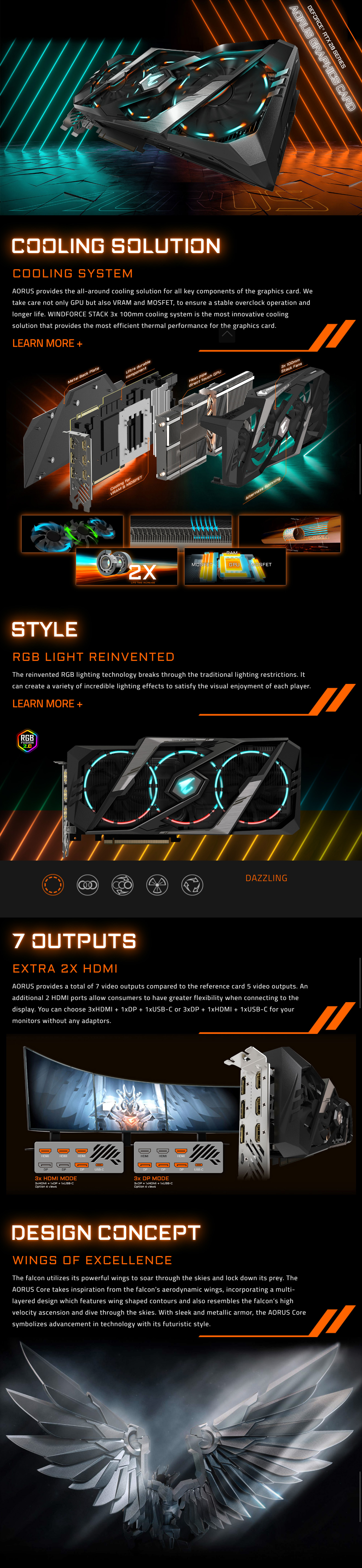 Gigabyte GeForce RTX2080 Ti Aorus 11G Graphics Card (N208TAORUS-11GC)