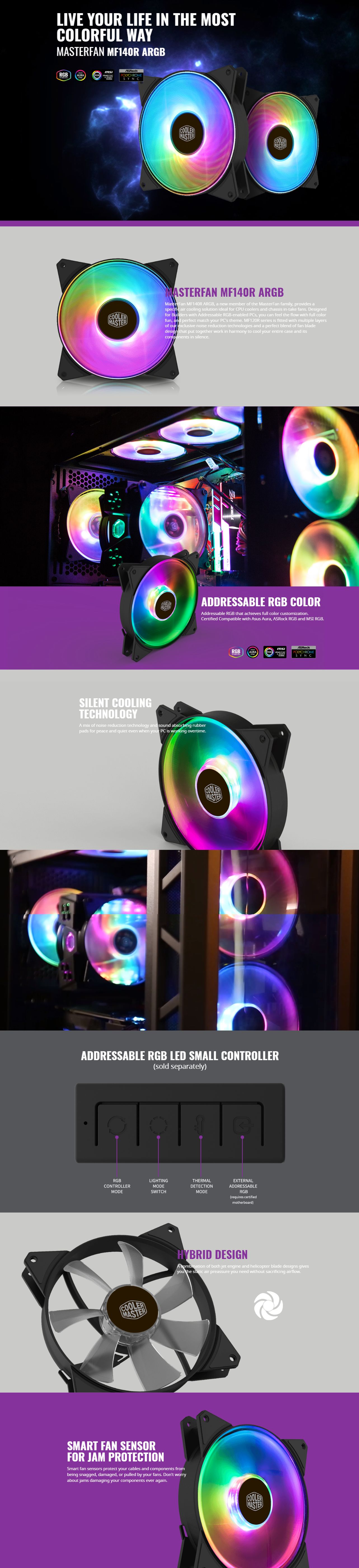 Cooler Master MasterFan 140mm MF140R Adressable RGB Fan