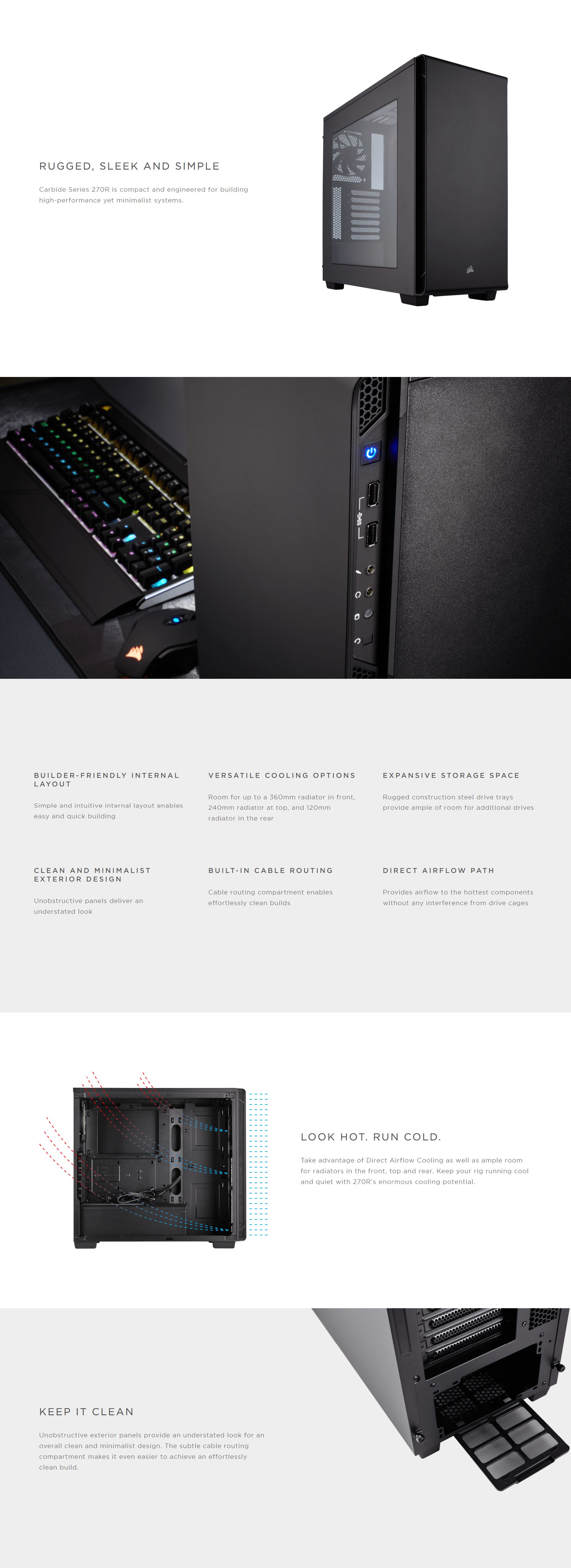 Corsair Carbide 270R Mid-Tower ATX Case Windowed (CC-9011105-WW)
