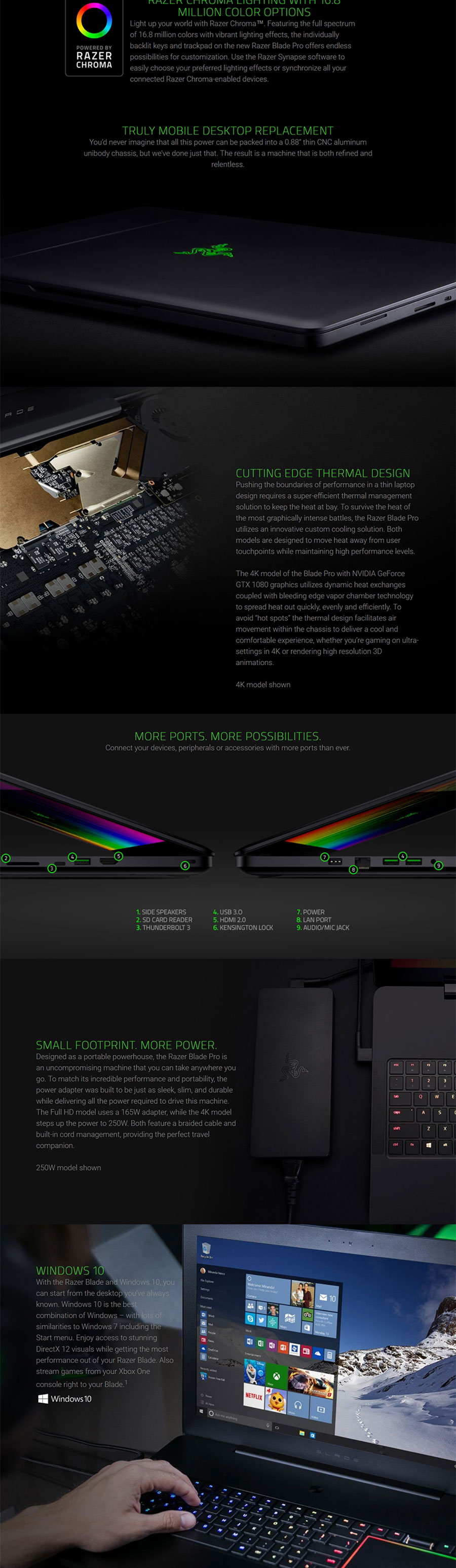 Razer Blade Pro 17.3in UHD Touch i7 GTX 1080 512G SSD 8GB RAM W10H Gaming Laptop (RZ09-01663E52-R3B1)