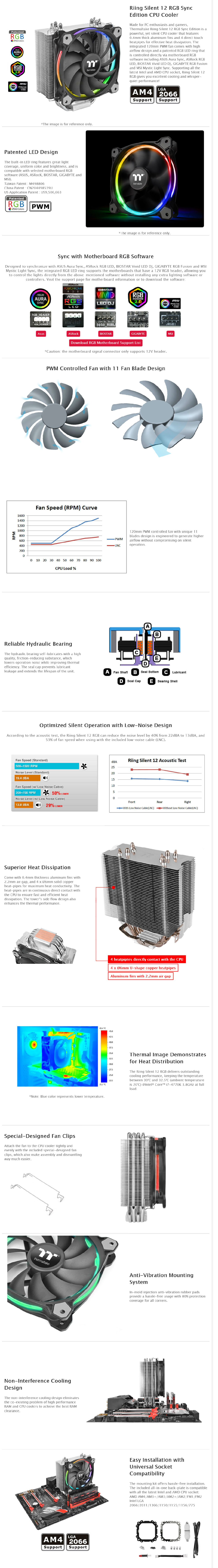 Thermaltake Riing Silent 12 CPU RGB Air Cooler (CL-P052-AL12SW-A)