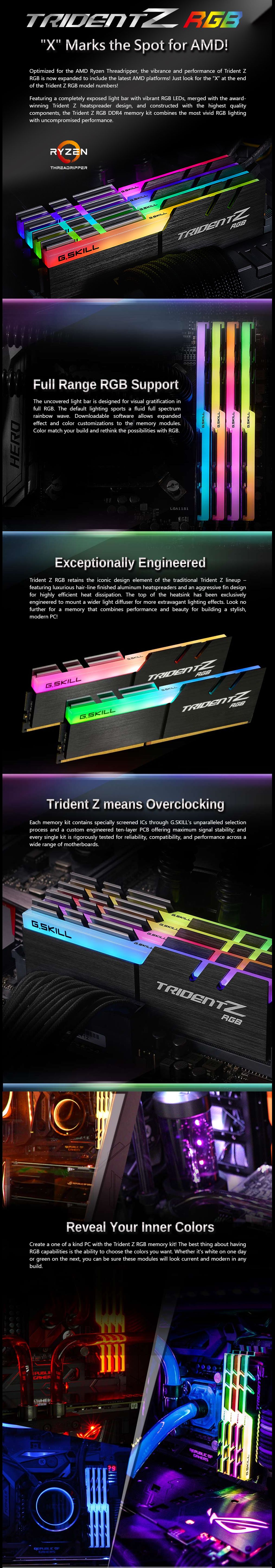 G.Skill 64GB (8x8GB) F4-2933C14Q2-64GTZRX Trident Z RGB 2933MHz CL14 DDR4 RAM