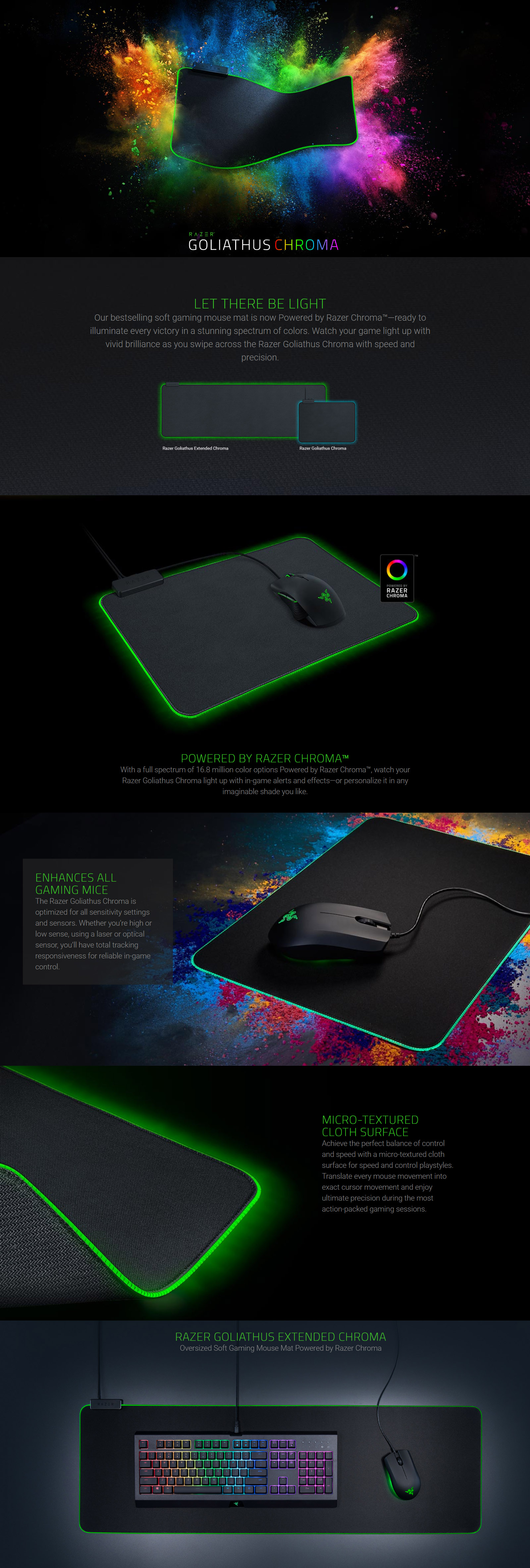 Razer Goliathus Chroma Extended Soft Gaming Mouse Mat Quartz (RZ02-02500316)