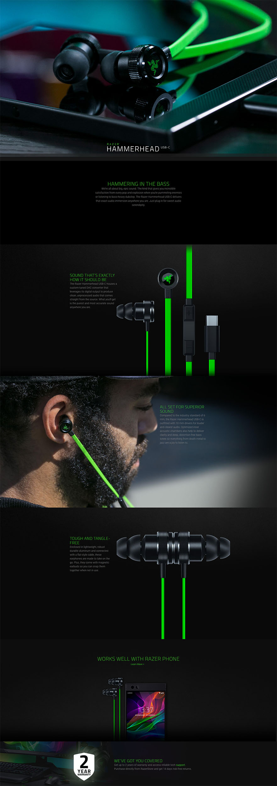 Razer Hammerhead USB-C In-Ear Headset