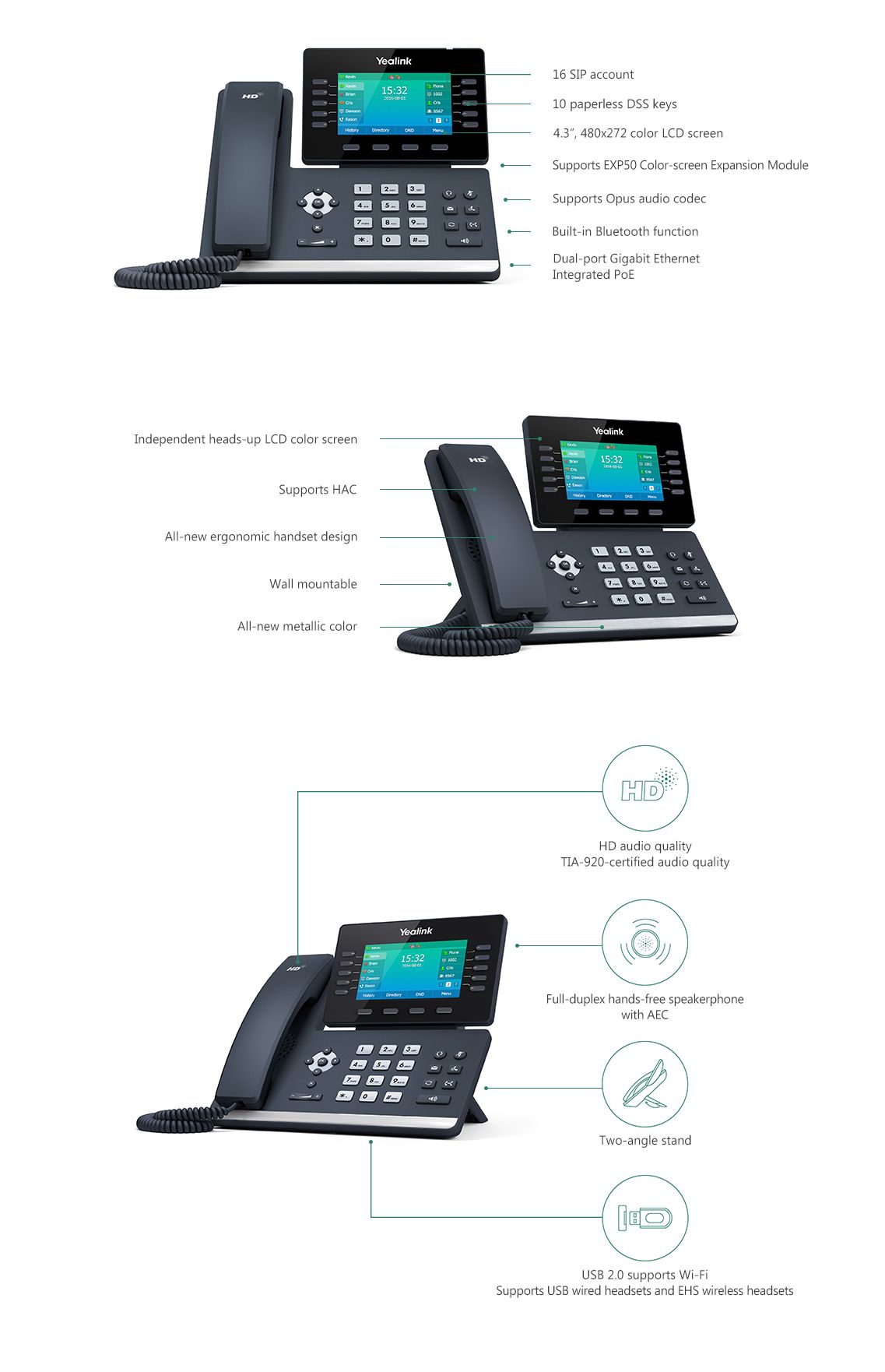 Yealink SIP-T54S Media VOIP Phone