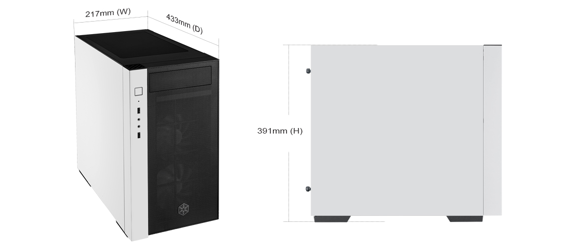 SilverStone RL08BW-RGB Black&White Tempered Glass mATX Case (SST-RL08BW-RGB	)