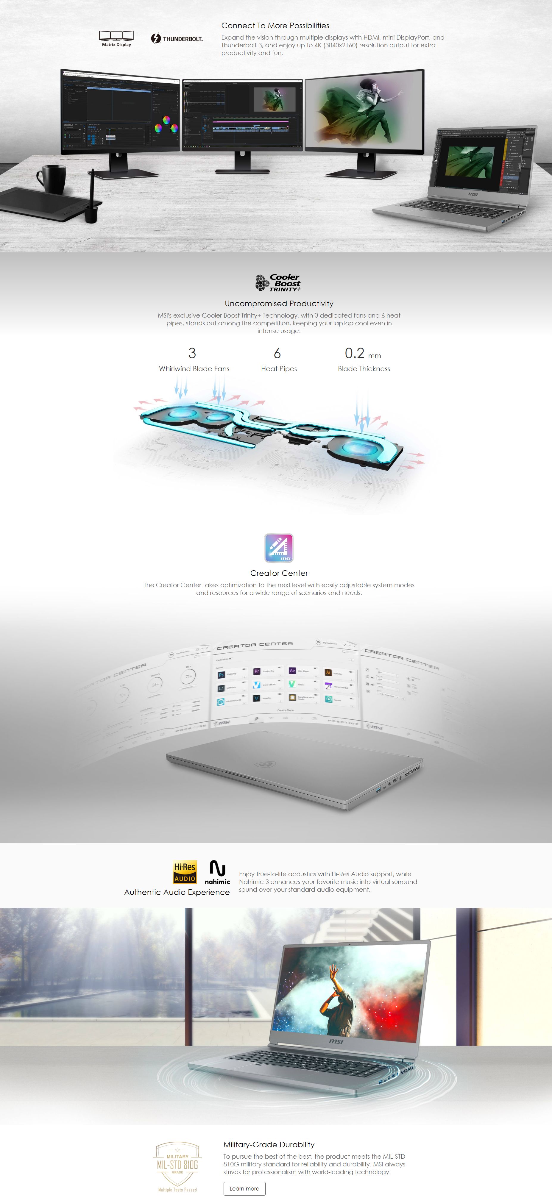 MSI P65 15.6in UHD i9 9880H RTX 2080 2TB SSD 32GB RAM W10P Creator Laptop (P65 9SG-1222AU)