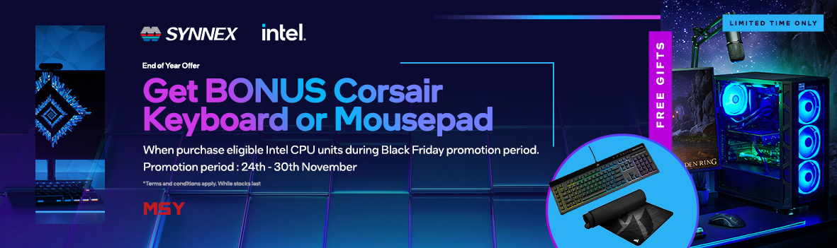 Buy Select Intel CPUs, Get a Bonus Corsair Gaming Keyboard or Extended Mouse Pad
