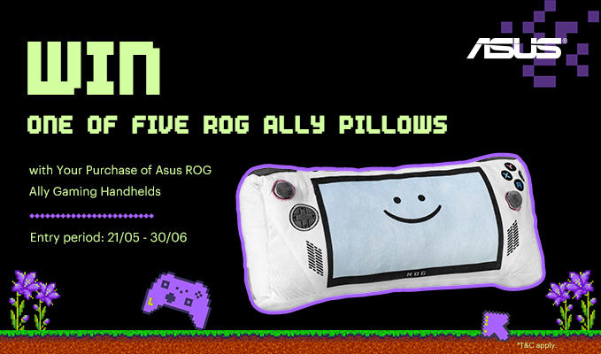 WIN One of Five ROG Ally Pillow with Your Purchase of Asus ROG Ally Gaming Handhelds