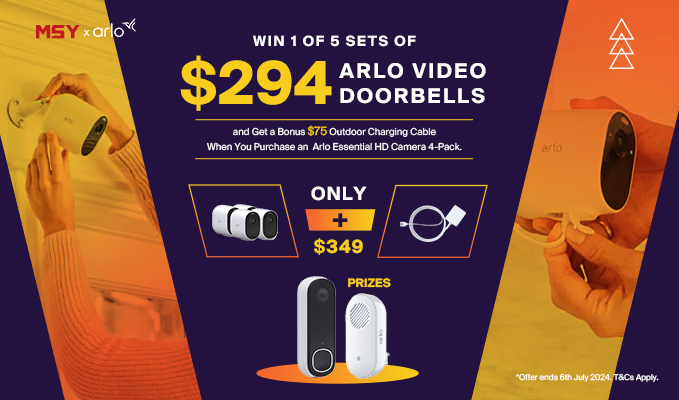 Giveaway | Win 1 of 5 Sets of $294 Arlo Video Doorbells and Get a Bonus $75 Outdoor Charging Cable When You Purchase an Arlo Essential Camera 4-Pack!