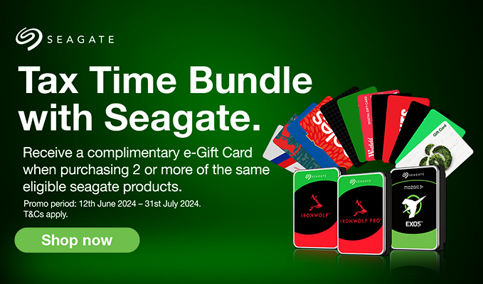 Tax Time Bundle with Seagate - Receive a complimentary e-Gift Card when purchasing 2 or more of the same eligibleseagate products.