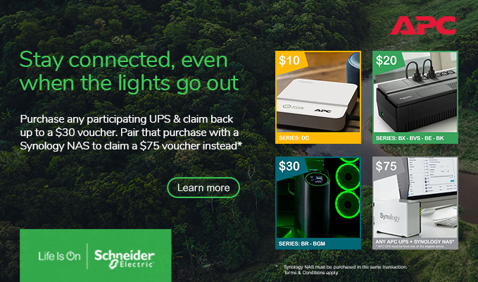 Purchase any participating APC UPS & claim back up to a $30 voucher！
